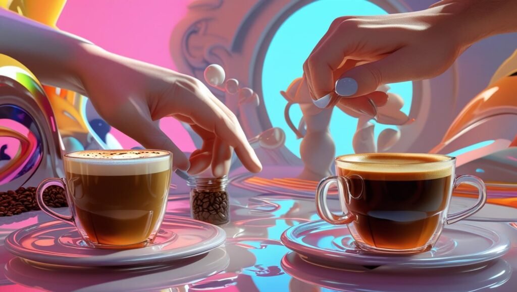 "espresso shot crema high pressure" alt="Americano water dilution ratio infographic 1:4"